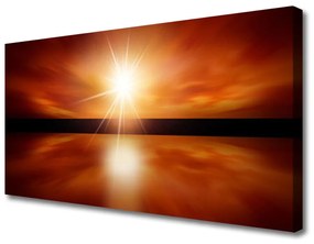Canvas doek foto Hemel van de zon water landschap 100x50 cm