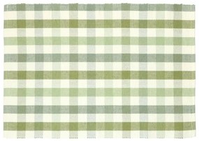 Placemat geribbeld, GOTS bio-katoen, groen, geruit, 35 x 50 cm
