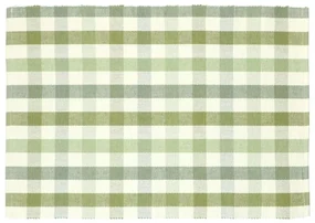 Placemat geribbeld, GOTS bio-katoen, groen, geruit, 35 x 50 cm