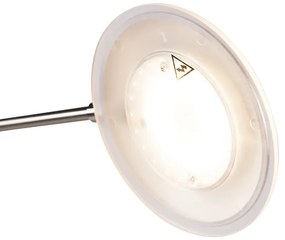 Vloerlamp staal met leesarm incl. LED en USB-poort - Sevilla