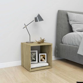 vidaXL Tv-meubel 37x35x37 cm spaanplaat wit en sonoma eikenkleurig