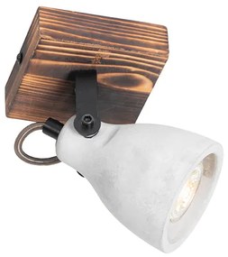 Industriële plafondspot hout met beton - Creto