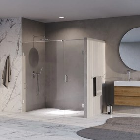Brauer Void profielloze nisdeur 190cm met draaideur 70cm aan muur chroom