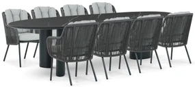 Tuinset 8 personen 300 cm Aluminium/rope Grijs Santika Furniture Santika