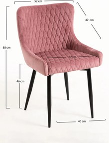 Set van 4 Sanda Fluwelen Stoelen