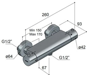 Hotbath Cobber thermostatische douchekraan geborsteld zwart PVD