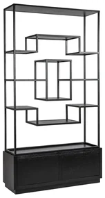 Richmond Interiors Bonvoy Open Vakken Kast Asymmetrisch Zwart Eiken - 120x40x222cm.