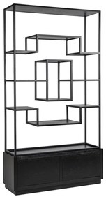 Richmond Interiors Bonvoy Open Vakken Kast Asymmetrisch Zwart Eiken - 120x40x222cm.