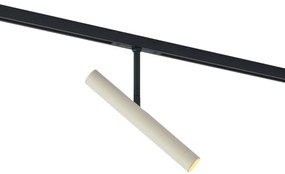 Moderne spot beige met zwart voor railsysteem 1-fase - Slimline Avery
