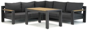 Dining Loungeset 5 personen Aluminium/Aluminium/teak Grijs  Lifestyle Garden Furniture Milano