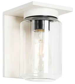 Moderne wandlamp wit met helde glas IP54 - Marshall