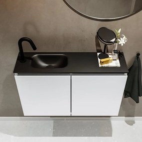 Mondiaz Ture 80cm toiletmeubel talc met wastafel urban links 1 kraangat