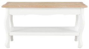 vidaXL Salontafel 87,5x42x44 cm massief grenenhout wit en bruin