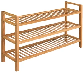 vidaXL Schoenenrek met 3 schappen 100x27x60 cm massief eikenhout