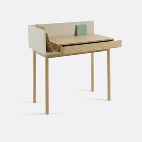 Bureau met 1 lade, eikenfineer, GRAPHY