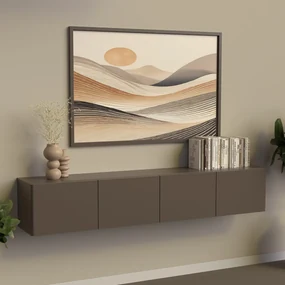 Hangend Tv-meubel Taupe 194 Cm - 194x35.5x35cm.