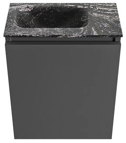 Mondiaz Ture DLux toiletmeubel 40cm dark grey met wastafel lava links met kraangat