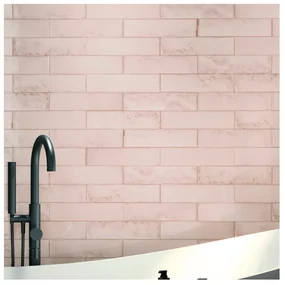 Wandtegel 7,5x30 Cm Cifre Drop Pink Glans RBT150