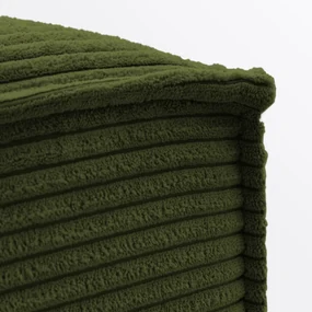 Kave Home Blok Moderne Hocker Rechthoekig Ribstof Groen
