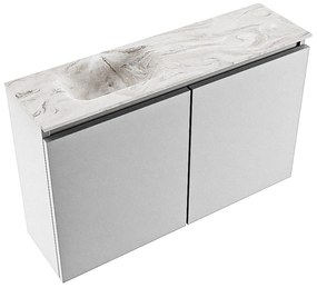 Mondiaz Ture DLux toiletmeubel 80cm plata met wastafel glace links zonder kraangat