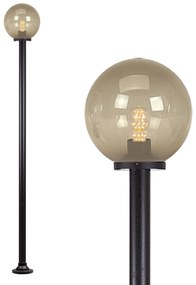 Globe 200r Tuinlamp fumee Ø30cm Tuinverlichting Zwart E27