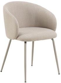 CLARA Beige (Basel 24 stof)/beige poten - MODERNE GESTOFFEERDE KUIPSTOEL VOOR WOONKAMER/EETKAMER/KANTOOR LOFT