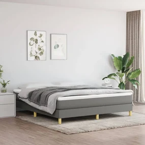 vidaXL Boxspringframe stof donkergrijs 180x200 cm