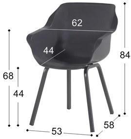 Set van 2 - Hartman Sophie Element dining armstoel - Xerix- Alu poot