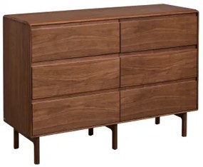 6-laden Commode 120x40 Cm In Treveris Hout Marrón Nogal Oscuro - Sklum