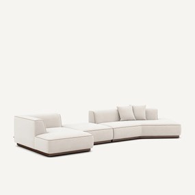 Open hoekbank links XL in chenille fluweel, JACOPO