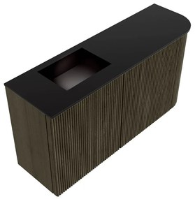 Mondiaz Joya 80cm toiletmeubel ronding rechts shadow met wastafel faye links zonder kraangat urban