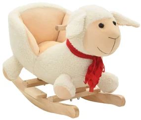 vidaXL Hobbeldier schaap met rugleuning 60x32x50 cm pluche wit