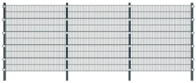 vidaXL Schuttingpaneel met palen 6x2 m antracietgrijs