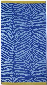 Katoenen velours jacquard strandlaken Zayda met badstof achterzijde