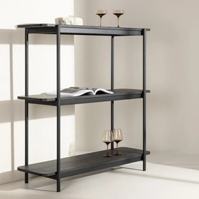 Openkast Met Drie Planken Zwart - 120x40x120cm.