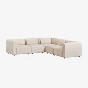 5-delige Modulaire Hoekbank Fogler Corduroy Linnen Beige - Sklum