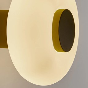 Wandlamp in ijzer en opaline, Omer