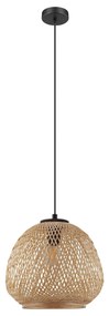 Eglo -  Hanglamp Dembleby Beuk / Zwart  Hout
