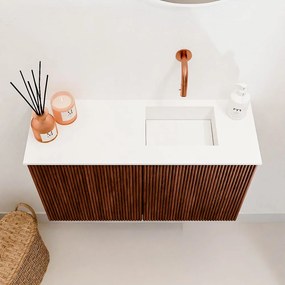 Mondiaz Joya 70cm toiletmeubel ruby met wastafel faye rechts zonder kraangat talc