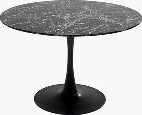 Ronde eettafel Veneto met marmerlook blad, Ø 110 cm