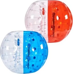 VEVOR Opblaasbare Bump Ball Bumper Ball 2-pack 1,5 m x 1,2 m, menselijke botsingsbal, PVC-lichaamsbubbel-stuitbal voor buitenactiviteiten, rood + blauw + transparant opblaasbare bumperbal