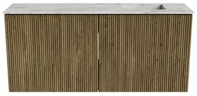 Mondiaz Joya DLux 90cm toiletmeubel dusk met wastafel faye rechts zonder kraangat glace
