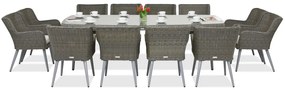 Exclusieve dining tuinset met grote tafel Córdoba voor 12 personen Garden Point grijs