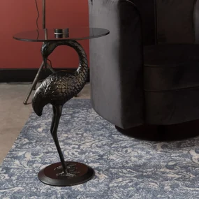Dutchbone Crane Vogelfiguur Bijzettafel Zwart - 40 X 40cm.