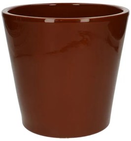 Bloempot, aardewerk, cognacbruin,Ø 20 cm