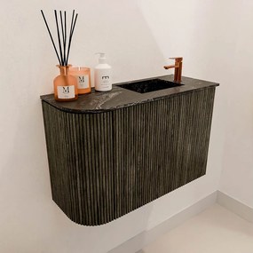 Mondiaz Joya DLux 60cm toiletmeubel ronding links shadow met wastafel faye rechts 1 kraangat lava