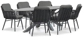 Tuinset 6 personen 240 cm Aluminium/wicker Grijs Coco Antoni/Ellisse