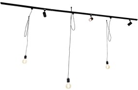 Smart railsysteem zwart 3 Spot / Opbouwspot / Plafondspots en hanglamp met dimmer 1-fase - Iconic Cavalux Jeana Modern Minimalistisch E27 Binnenverlichting Lamp