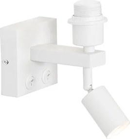 Moderne wandlamp wit met leeslamp - Brescia