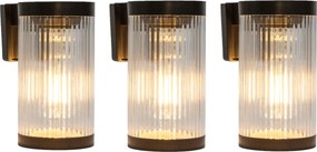 3x Aurelia Solar LED Muurlamp Zwart